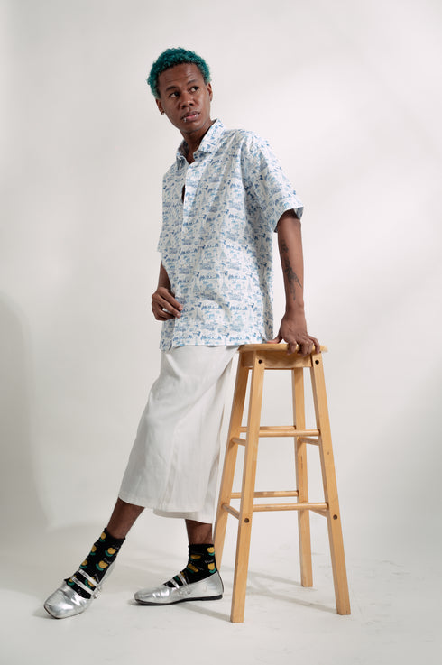 EMGEE by Get Spotted: Beni Buttondown in Toile de Pinoy Fabric